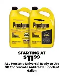 Advance Auto Parts All prestone universal ready to use or concentrate antifreeze + coolant gallon offer
