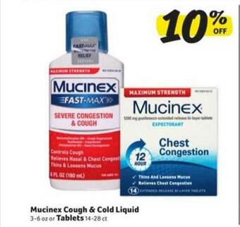 Winn Dixie Mucinex Cough & Cold Liquid offer