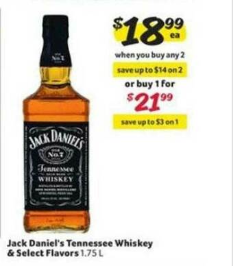 Winn Dixie Jack Daniels Tennessee Whiskey & Select Flavors offer
