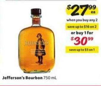 Winn Dixie Jeffersons Bourbon offer