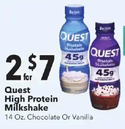 Cash Wise Quest High Protein Milkshake offer