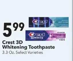 Cash Wise Crest 3D Whitening Toothpaste offer