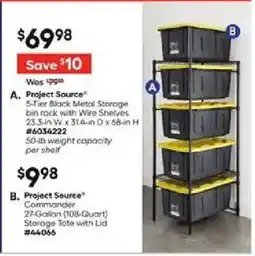 Lowe's Black Metal Storage bin rock with Wire Shelves offer