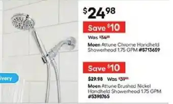 Moen Attune Brushed Nickel Handheld Showerhead