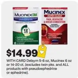 CVS Delsym, Mucinex offer