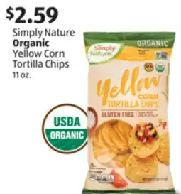 Aldi Simply Nature Organic Yellow Corn Tortilla Chips offer