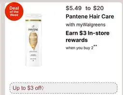 Walgreens Pantene Hair Care offer