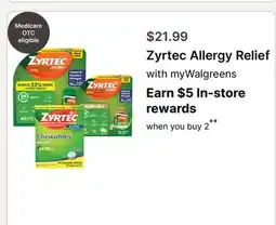 Walgreens Zyrtec Allergy Relief offer