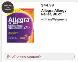 Walgreens Allegra Allergy Relief, 90 ct offer