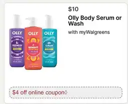 Walgreens Olly Body Serum or Wash offer