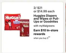 Walgreens Huggies Diapers and Wipes or Pull-Ups or Goodnites offer