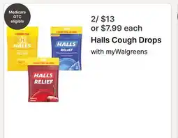Walgreens Halls Cough Drops offer