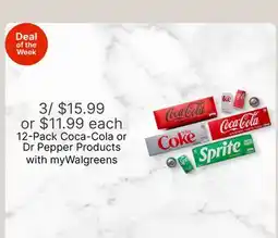 Walgreens 12-Pack Coca-Cola or Dr Pepper Products offer