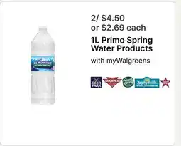 Walgreens 1L Primo Spring Water Products offer