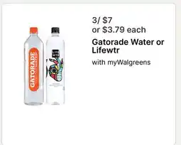 Walgreens Gatorade Water or Lifewtr with offer