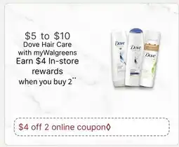 Walgreens Dove Hair Care offer