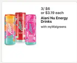 Walgreens Alani Nu Energy Drinks offer