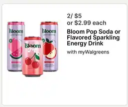 Walgreens Bloom Pop Soda or Flavored Sparkling Energy Drink offer
