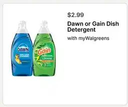 Walgreens Dawn or Gain Dish Detergent offer
