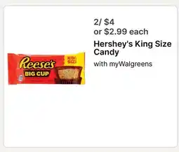Walgreens Hershey's King Size Candy offer