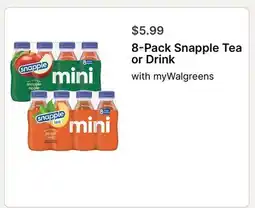 Walgreens 8-Pack Snapple Tea or Drink offer