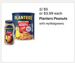 Walgreens Planters Peanuts offer
