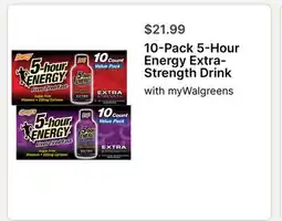 Walgreens 10-Pack 5-Hour Energy Extra- Strength Drink offer