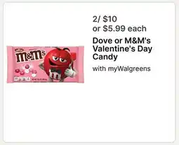 Walgreens Dove or M & M' s Valentine's Day Candy offer