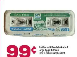Grocery Outlet Kreider or Hillandale Grade A Large Eggs offer