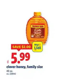 Lidl clover honey, family size offer