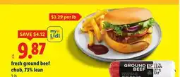Lidl fresh ground beef chub, 73% lean offer