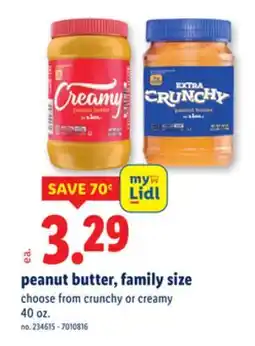 Lidl peanut butter, family size offer