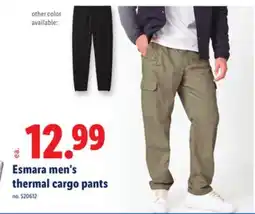 Lidl Esmara men's thermal cargo pants offer