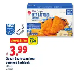 Lidl Ocean Sea frozen beer battered haddock offer