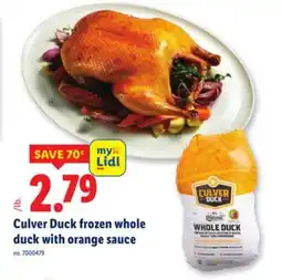 Lidl Culver Duck frozen whole duck with orange sauce offer