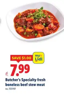 Lidl Butcher's Specialty fresh boneless beef stew meat offer