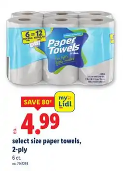 Lidl select size paper towels, 2-ply offer