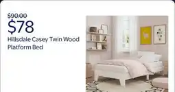 Walmart Hillsdale Casey Twin Wood Platform Bed, White offer