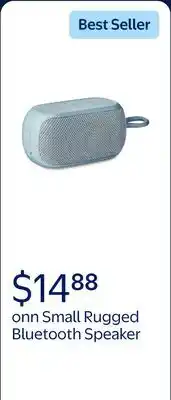 Walmart onn Small Rugged Speaker with Bluetooth Wireless Technology, Blue offer