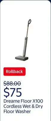 Walmart Dreame Floor X100 Cordless Wet & Dry Floor Washer for Tile, Wood, Marble & Laminate offer