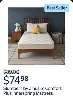 Walmart Slumber 1 by Zinus 6 Comfort Plus Innerspring Mattress offer