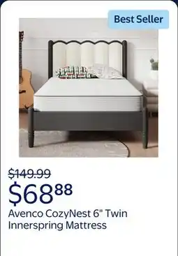 Walmart Avenco CozyNest 6 Twin Size Medium Supportive Innerspring Mattress offer