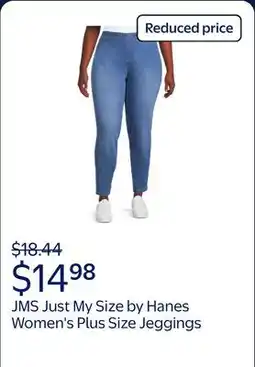 Walmart JMS Just My Size by Hanes Women's Plus Size Pull-On Stretch Jeggings offer