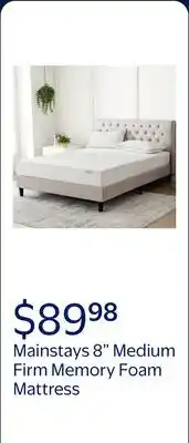 Walmart Mainstays 8 Medium Firm Memory Foam Mattress offer