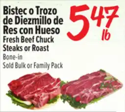El Super Fresh Beef Chuck Steaks or Roast Bone-in offer