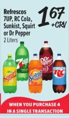 El Super 7UP, RC Cola, Sunkist, Squirt or Dr Pepper offer