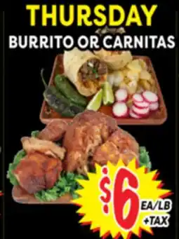 Superior Grocers BURRITO OR CARNITAS offer