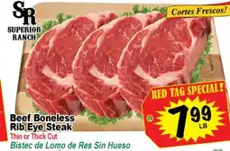 Superior Grocers Beef Boneless Rib Eye Steak offer