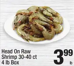 Super King Markets Head On Raw Shrimp 30-40 ct 4 lb Box offer