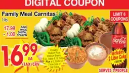 Superior Grocers Family Meal Carnitas offer